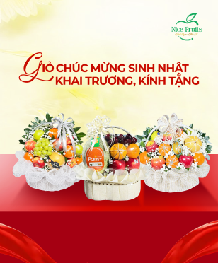 Giỏ hoa trái cây chúc mừng,khai trương, kính tặng