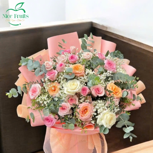 Bó Hoa Hồng Pastel Ngọt Ngào