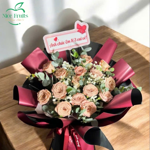 Bó Hoa Hồng Nhạt